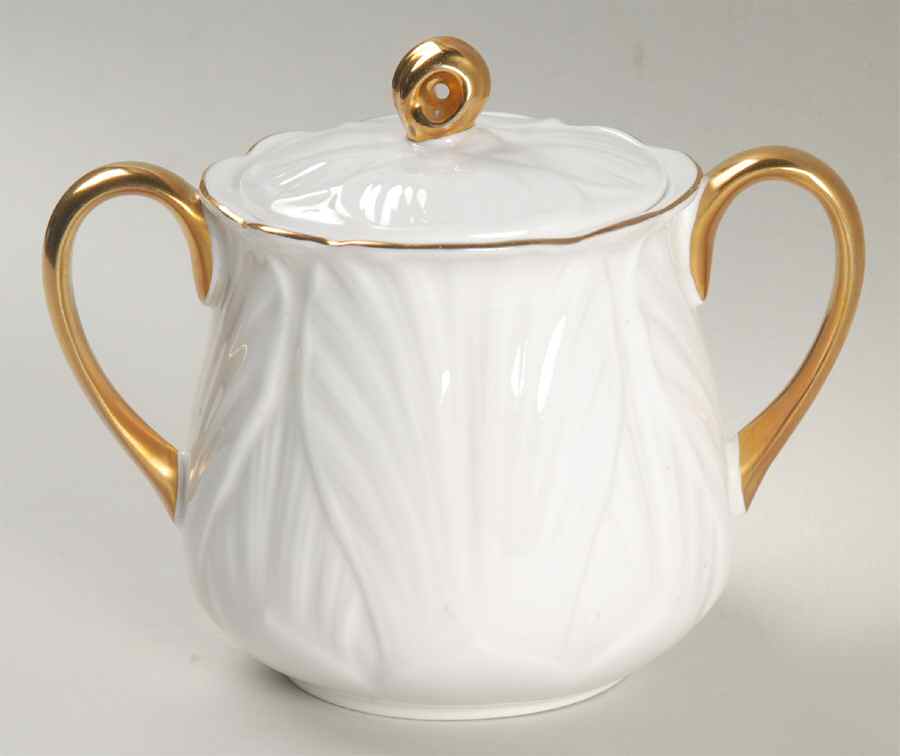 Oleander (Gold Trim) Sugar Bowl & Lid by Shelley-1