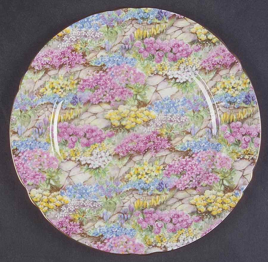 Rock Garden (Gold Trim) Salad Plate by Shelley-1