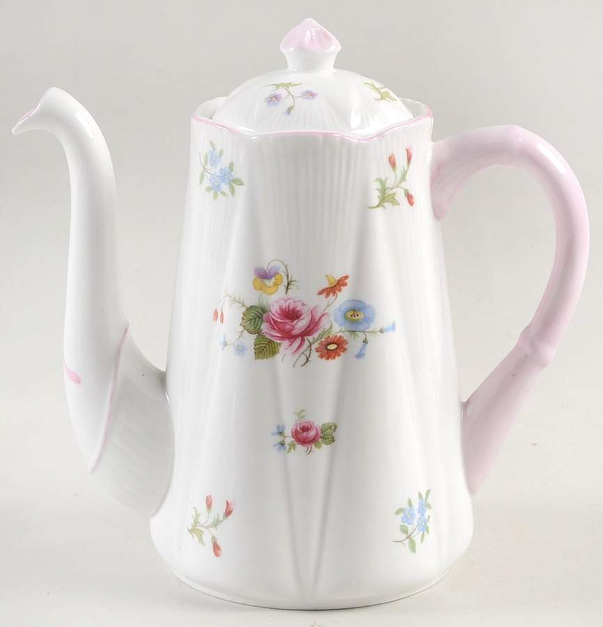 Rose & Red Daisy (Dainty) Mini Coffee Pot & Lid by Shelley-1