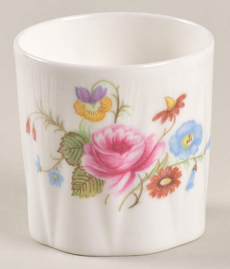 Rose & Red Daisy (Dainty) Mustard Jar No Lid by Shelley-1