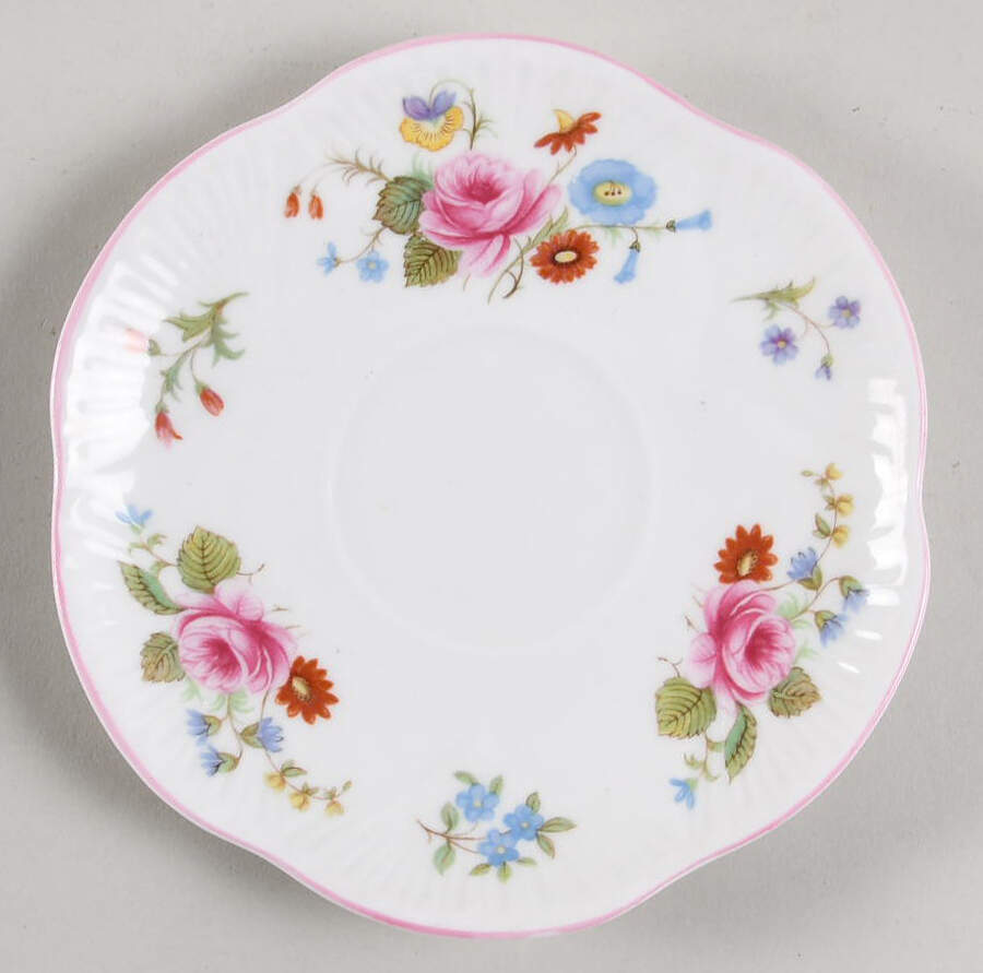 Rose & Red Daisy (Dainty) Saucer for Demitasse Cup by Shelley-1