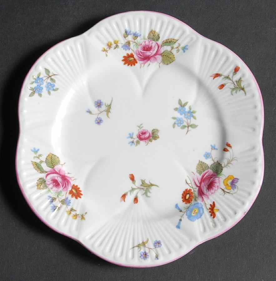 Rose & Red Daisy (Dainty) Bread & Butter Plate by Shelley-1