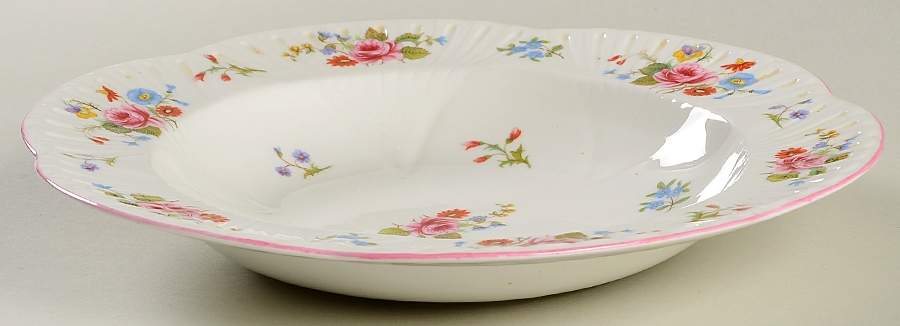 Rose & Red Daisy (Dainty) Large Rim Soup Bowl by Shelley-1