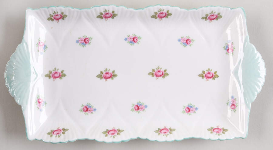 Rosebud (Dainty Shape) 10" Rectangular Tray by Shelley-1