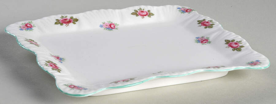 Rosebud (Dainty Shape) Square Butter No Lid by Shelley-1