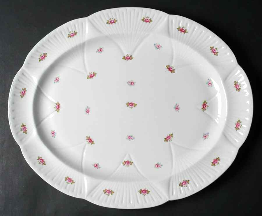 Rosebud (Dainty Shape) 17" Oval Serving Platter by Shelley-1