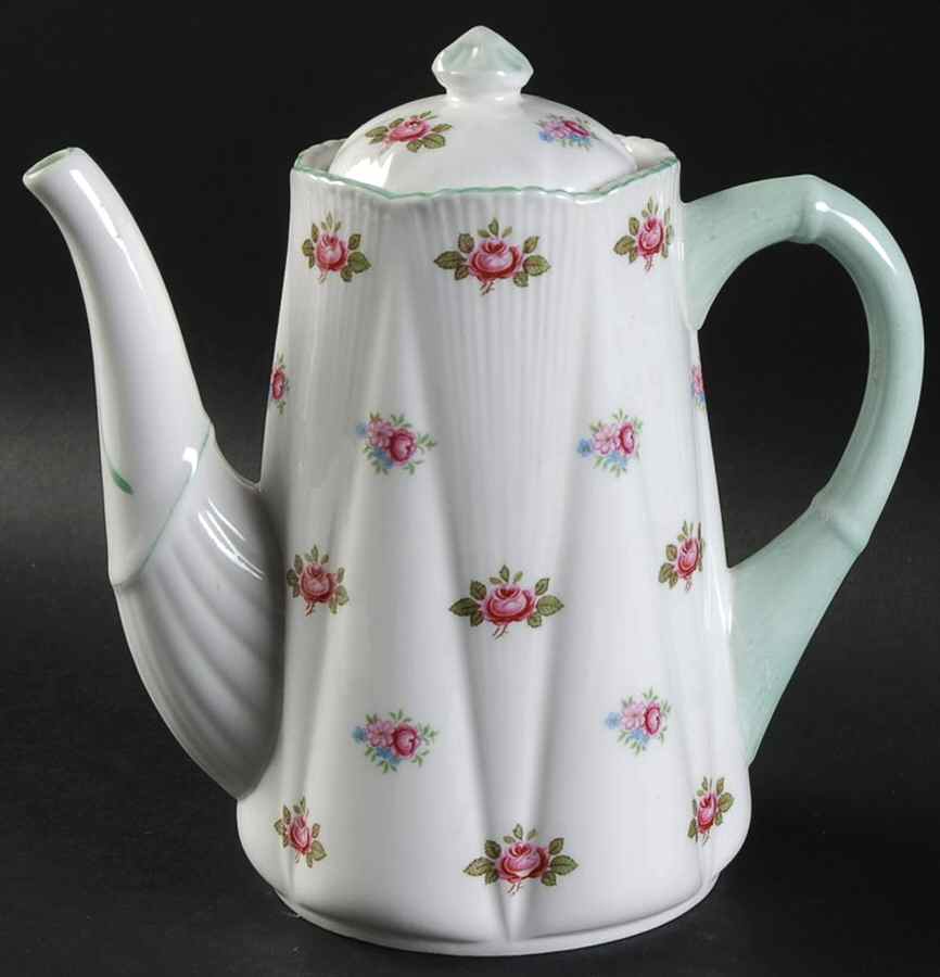 Rosebud (Dainty Shape) Mini Coffee Pot & Lid by Shelley-1