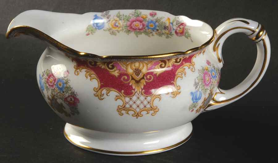 Sheraton Pink (13289, Scalloped) Gravy Boat by Shelley-1