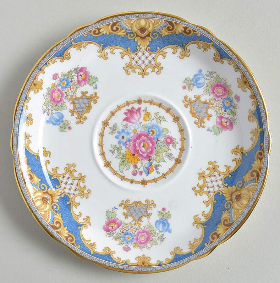 Sheraton Blue (Scalloped) Saucer for Cream Soup Bowl by Shelley-1
