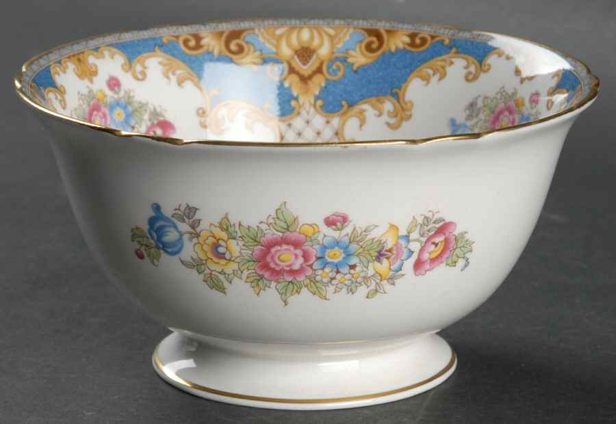 Sheraton Blue (Scalloped) Cranberry Bowl by Shelley-1