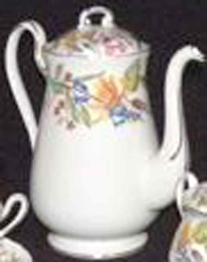 Spring Bouquet (Gainsborough, Scalloped) Coffee Pot & Lid by Shelley-1