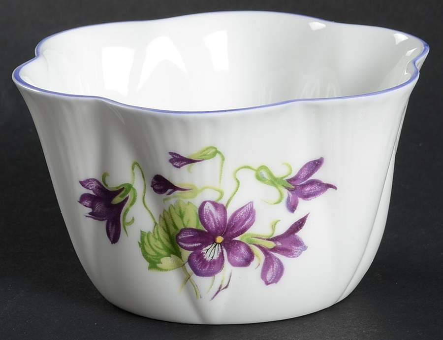 Violets (Dainty) Mini Open Sugar Bowl by Shelley-1