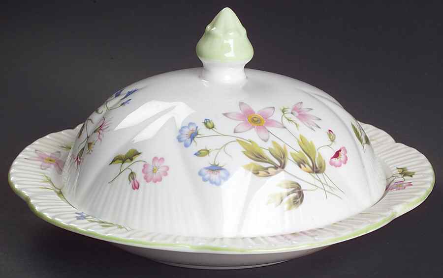 Wild Anemone Round Covered Butter by Shelley-1