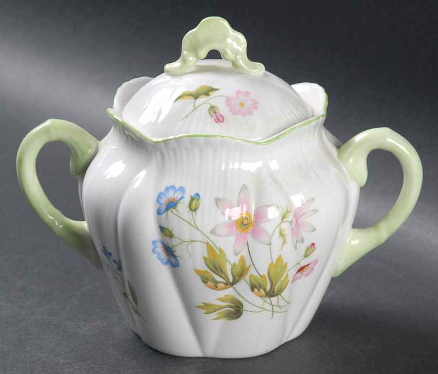 Wild Anemone Sugar Bowl & Lid by Shelley-1