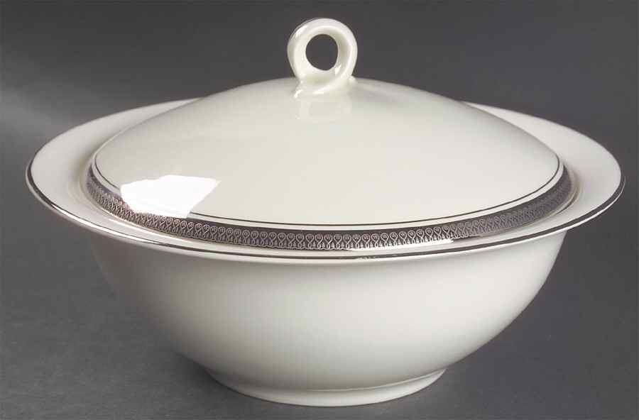 Royal Baroness (Platinum Trim) Round Covered Vegetable by Shenango-1