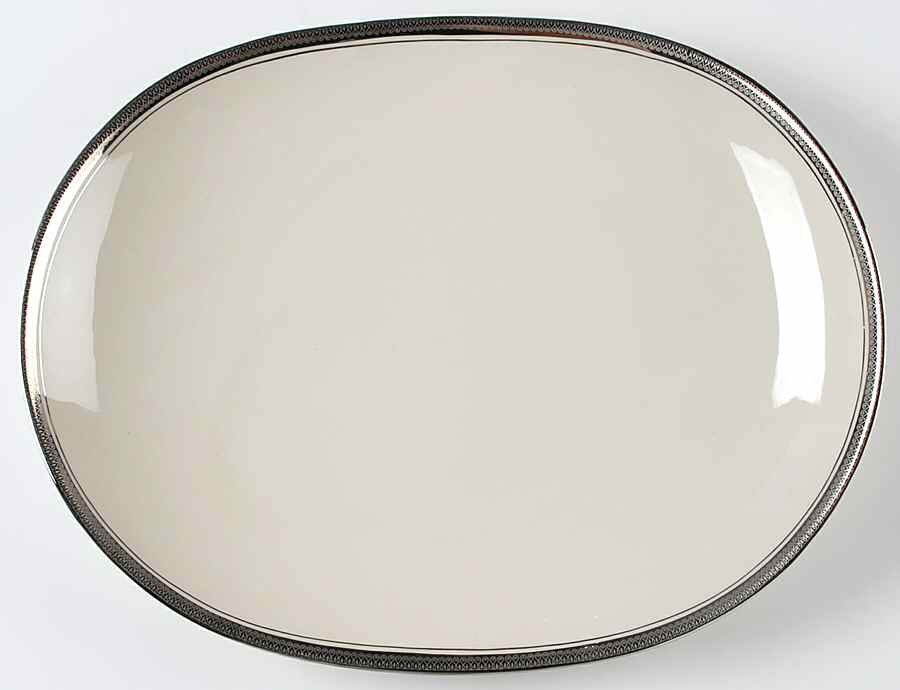 Royal Baroness (Platinum Trim) 15" Oval Serving Platter by Shenango-1