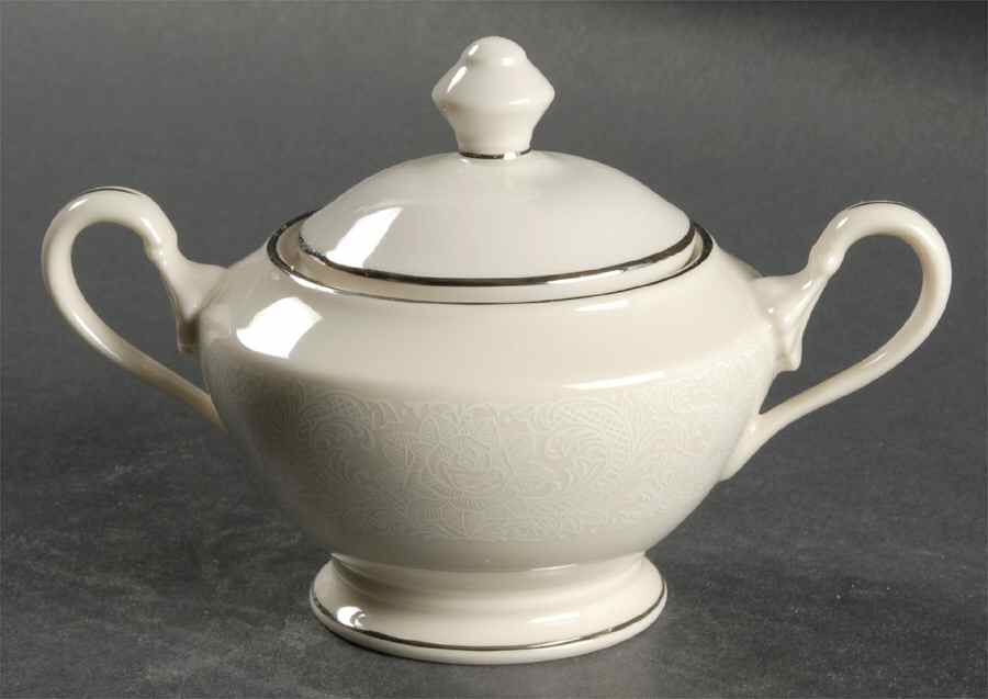 Wedding Lace Sugar Bowl & Lid by Shenango-1