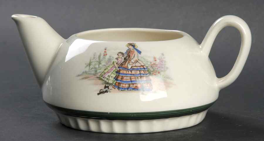 Godey Fashions (Fluted, Green Band) Creamer by Salem-1