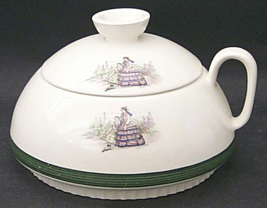 Godey Fashions (Fluted, Green Band) 1.5 Qt Round Covered Casserole by Salem-1