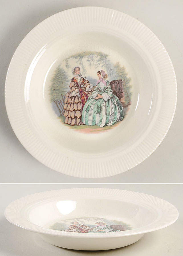 Godey Prints (Ribbed Rim) Rim Soup Bowl by Salem-1