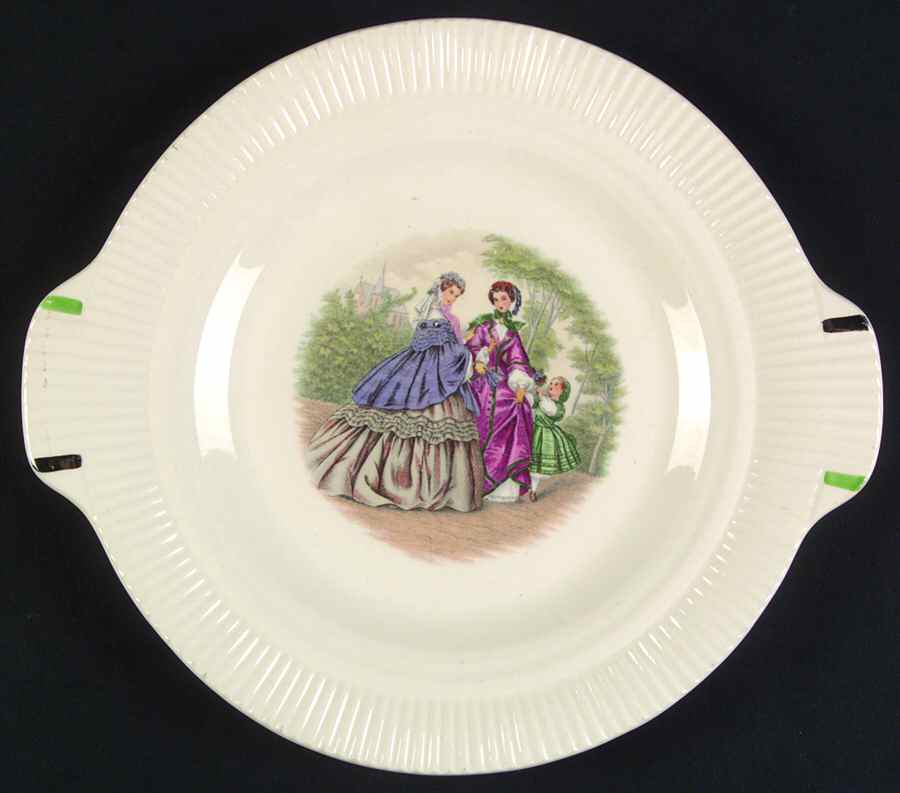 Godey Prints (Ribbed Rim) Relish by Salem-1