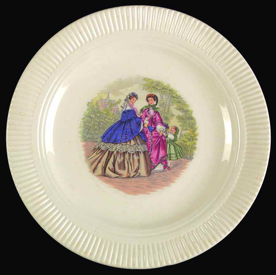 Godey Prints (Ribbed Rim) Dessert/Pie Plate by Salem-1