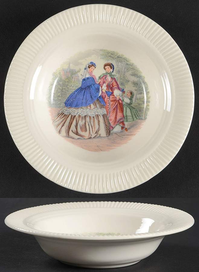 Godey Prints (Ribbed Rim) Rim Fruit/Dessert (Sauce) Bowl by Salem-1