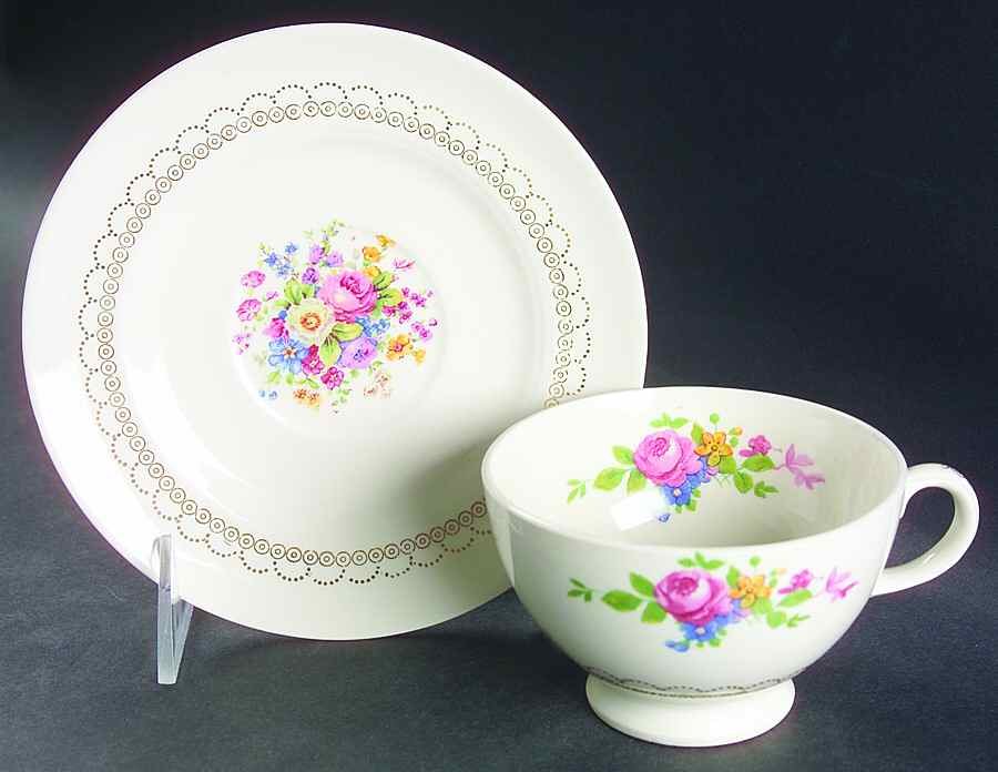 Maryland Footed Cup & Saucer Set by Salem-1