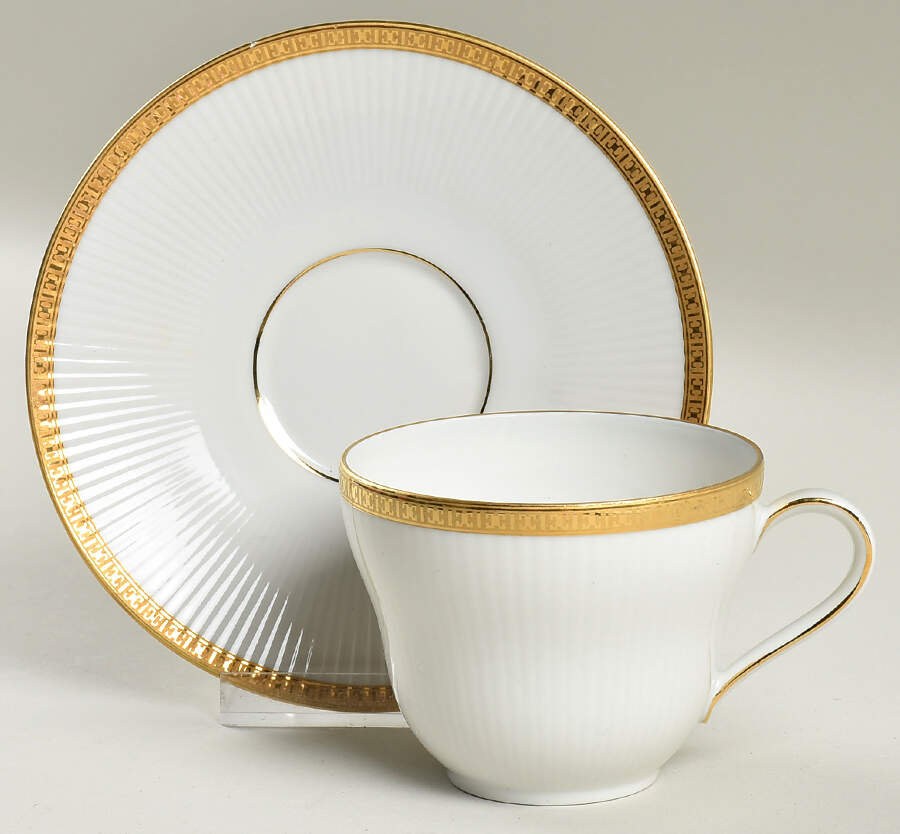 Baroness Flat Cup & Saucer Set by Seltmann-1