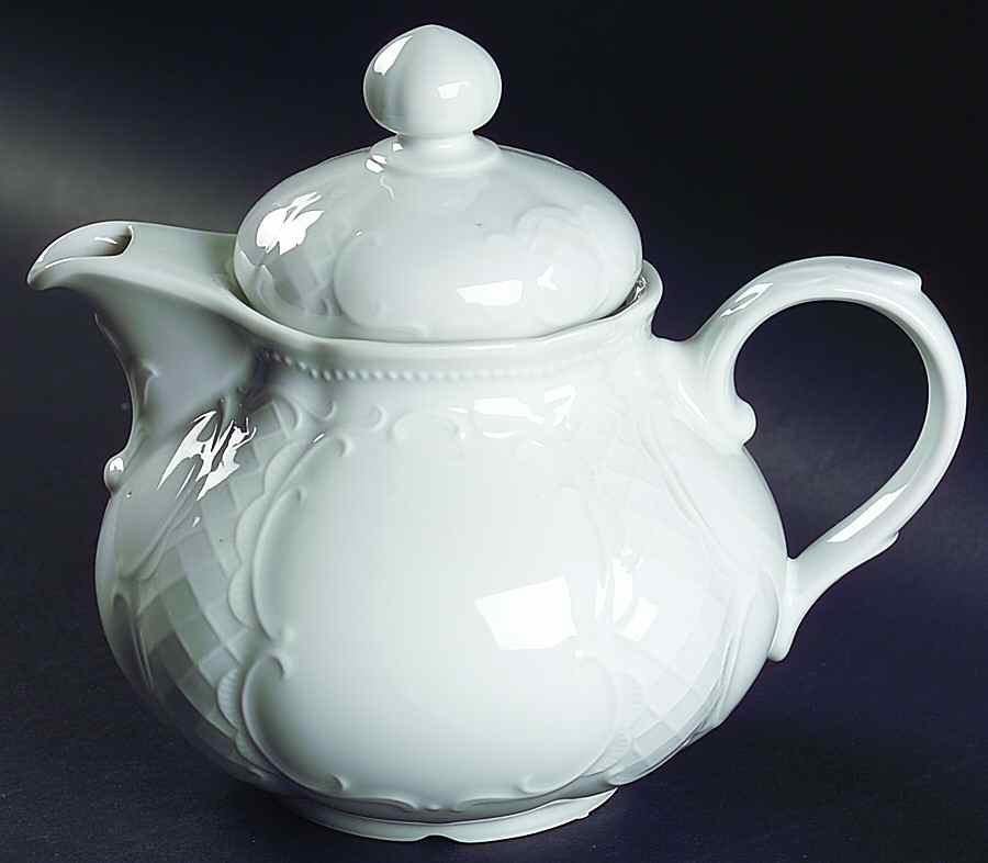 Vienna White Teapot & Lid by Seltmann-1