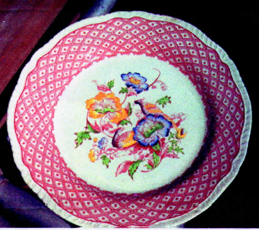 Burgundy Rose Dinner Plate by Somerset-1