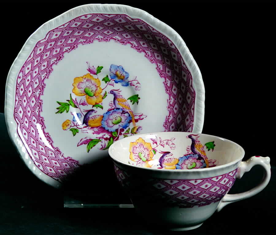 Burgundy Rose Flat Cup & Saucer Set by Somerset-1
