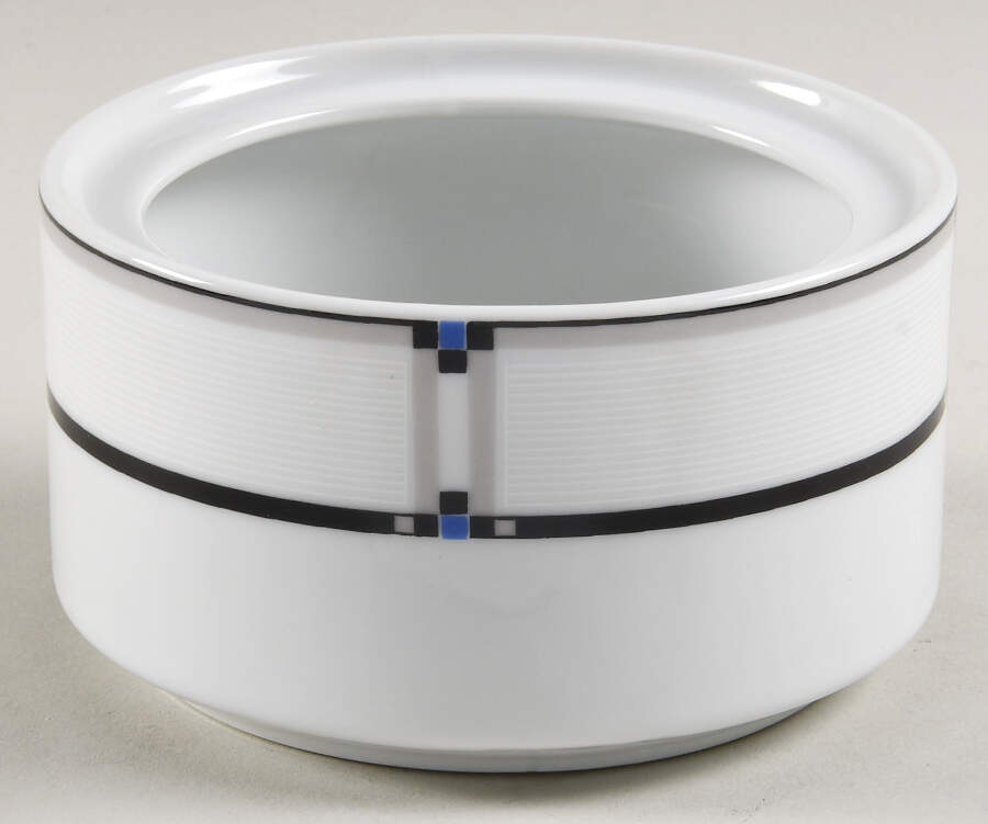 Tangent Black Blue Sugar Bowl No Lid by Studio Nova-1