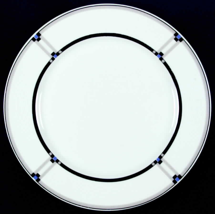 Tangent Black Blue Dinner Plate by Studio Nova-1