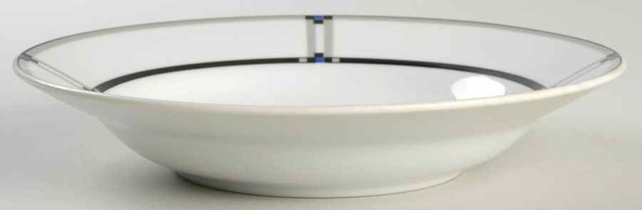 Tangent Black Blue Rim Soup Bowl by Studio Nova-1