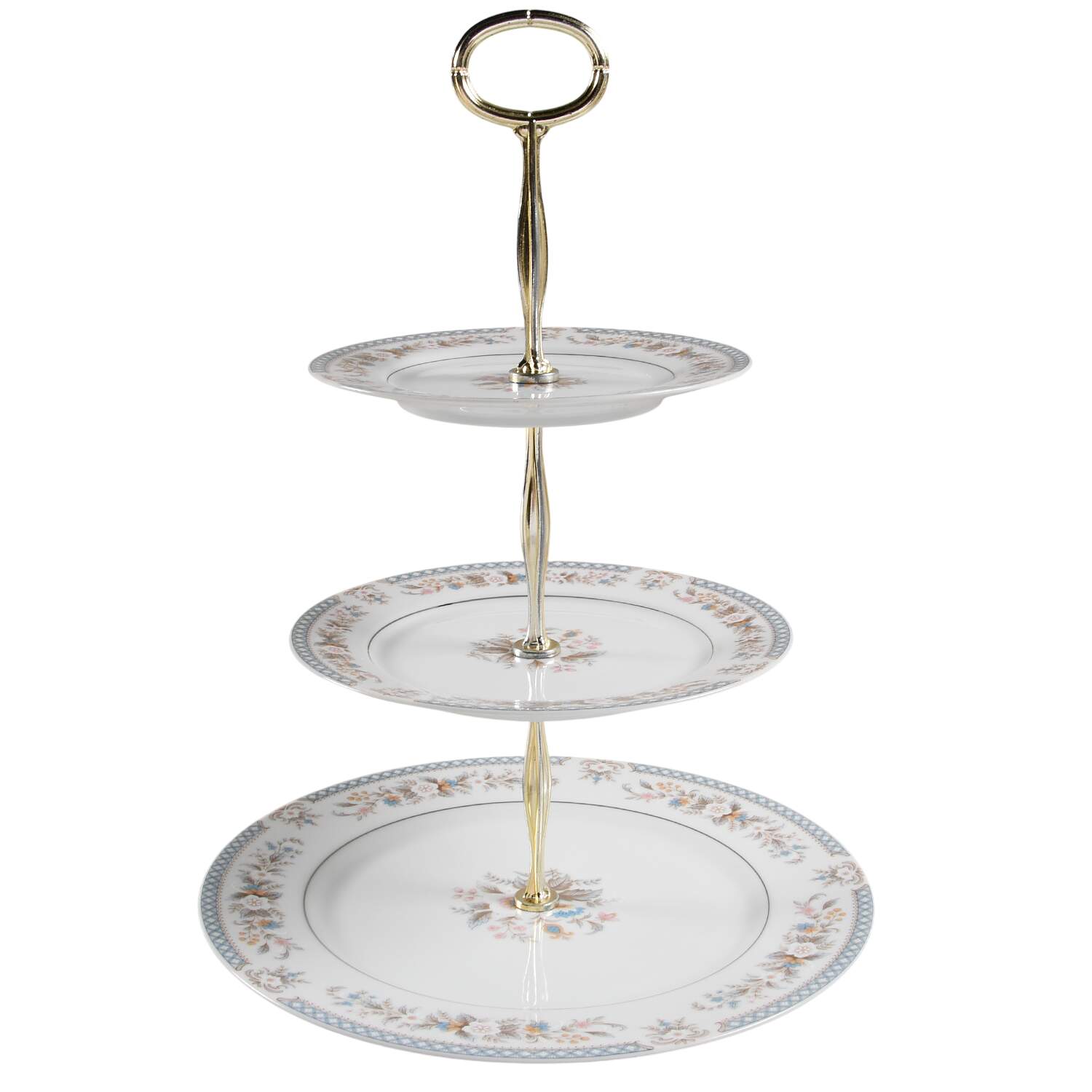 First Lady 13 7/8"-14 1/4" 3-Tiered Serving Tray(DP,SP,BB) HC by Society (Japan)-1