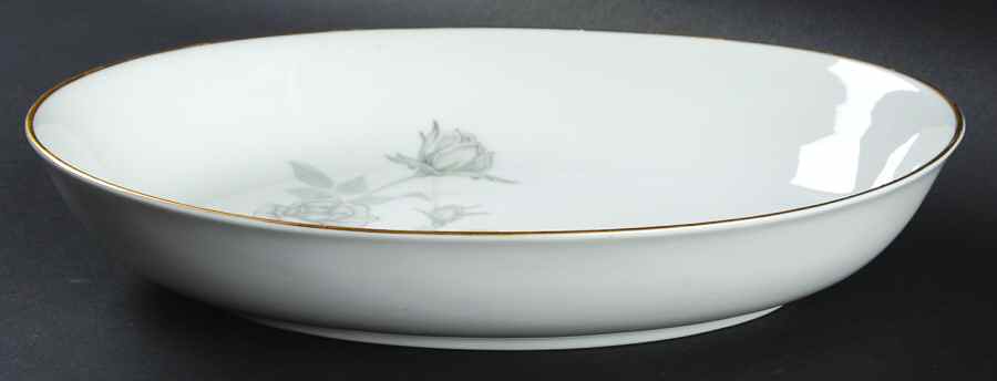 Grey Pearl (Gold Trim) 10" Oval Vegetable Bowl by Sone-1