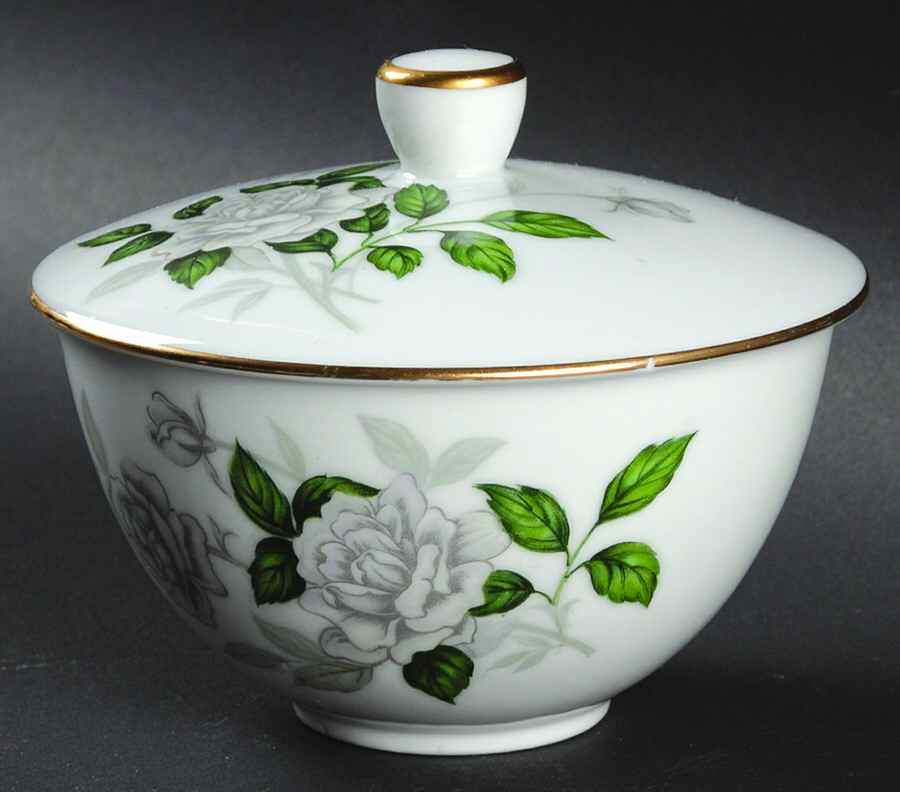 Grey Pearl (Gold Trim) Sugar Bowl & Lid by Sone-1