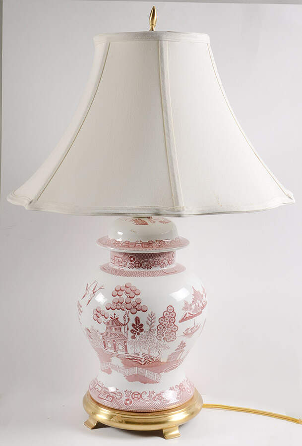 Archive Collection Cranberry Electric Temple Jar Lamp & Shade by Spode-1