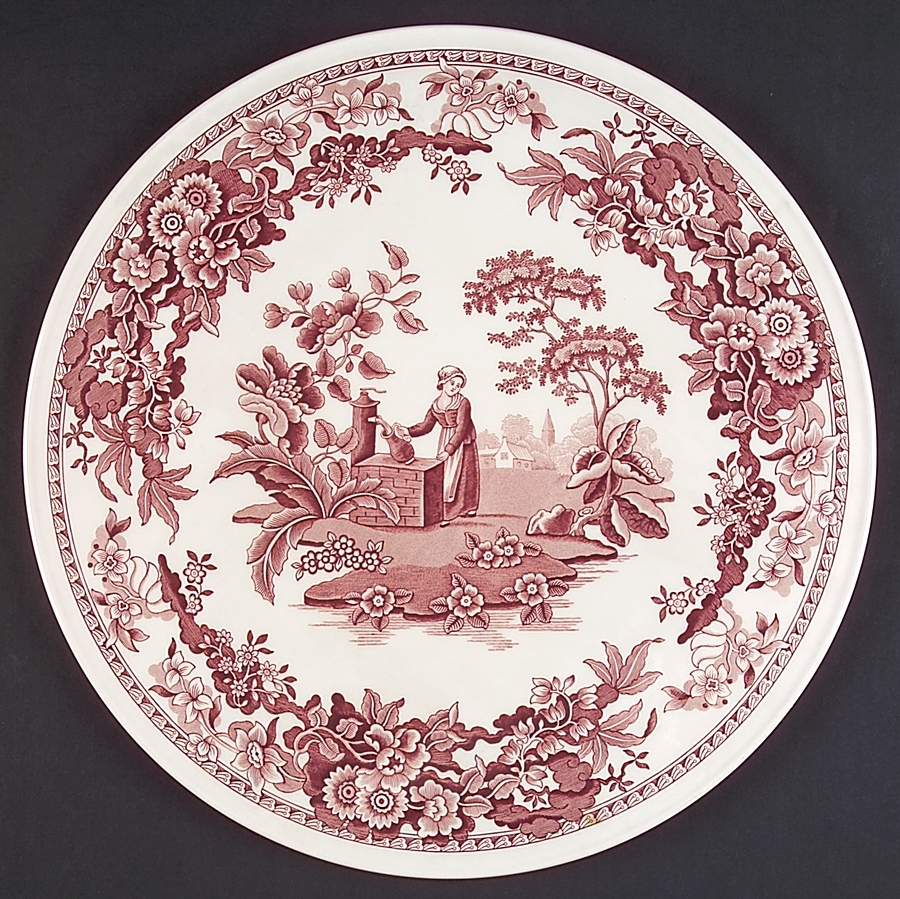 Archive Collection Cranberry Cake Plate by Spode-1