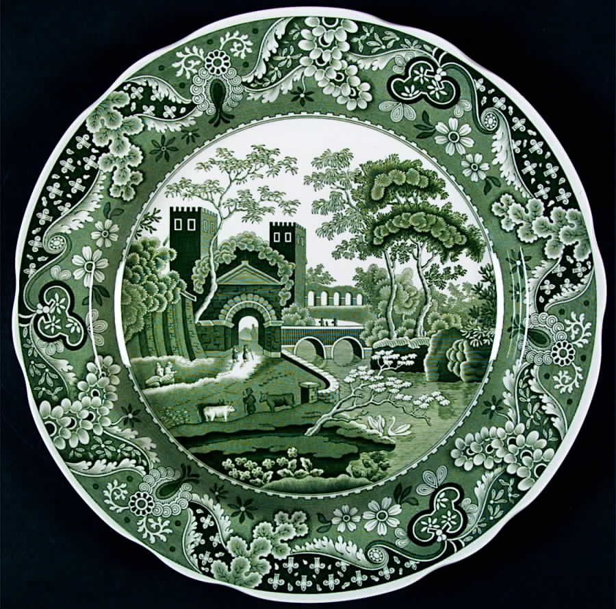 Archive Collection Green Dinner Plate by Spode-1