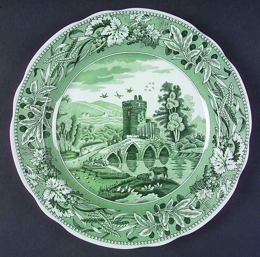 Archive Collection Green Dinner Plate by Spode-1