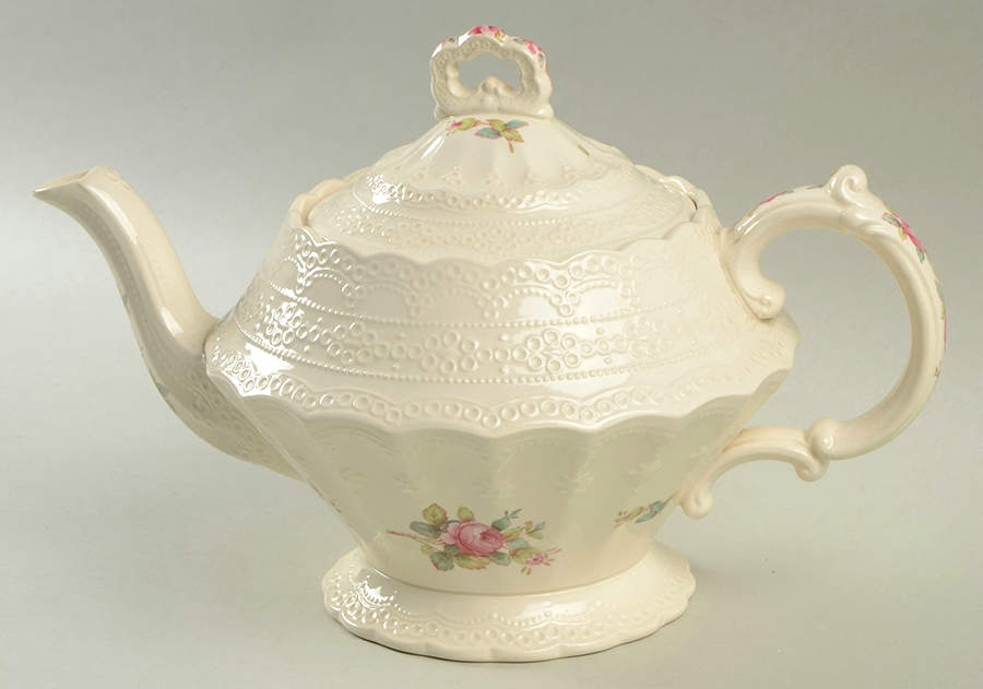 Billingsley Rose Pink (Old Backstamp) Teapot & Lid by Spode-1