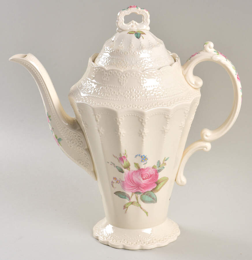 Billingsley Rose Pink (Old Backstamp) Coffee Pot & Lid by Spode-1