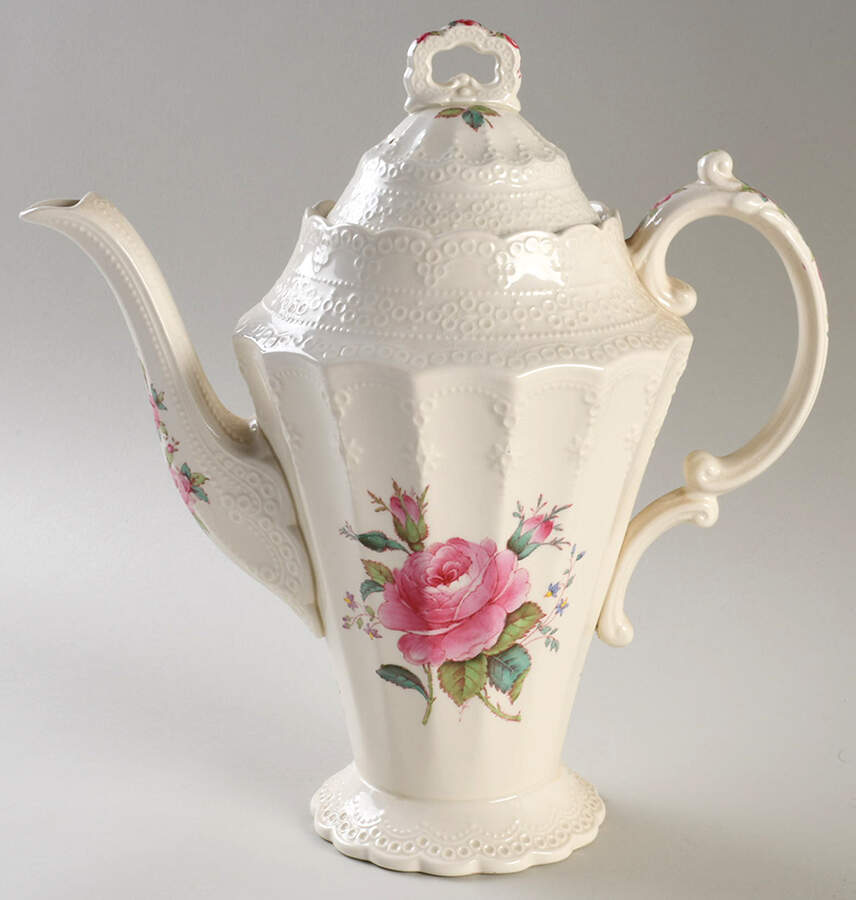 Billingsley Rose Pink (Old Backstamp) Coffee Pot & Lid by Spode-1