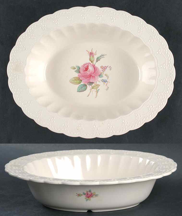 Billingsley Rose Pink (Old Backstamp) 10" Oval Vegetable Bowl by Spode-1