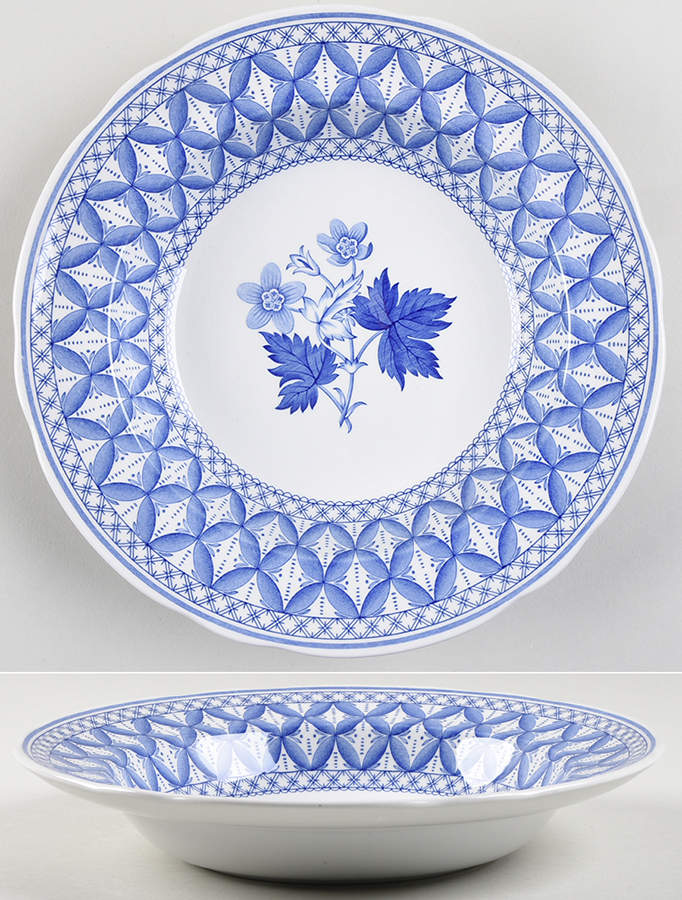 Blue Geranium Large Rim Soup Bowl by Spode-1