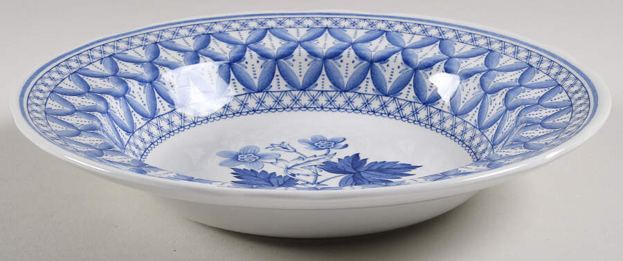 Blue Geranium Large Rim Soup Bowl by Spode-1