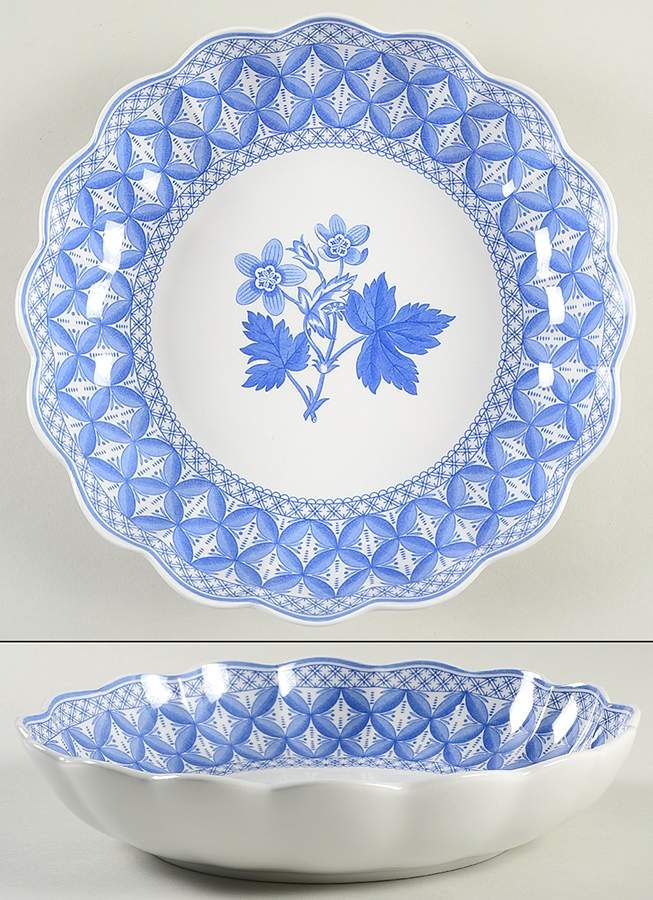 Blue Geranium Large Round Fluted Dish aka Chip/Dip Plate by Spode-1