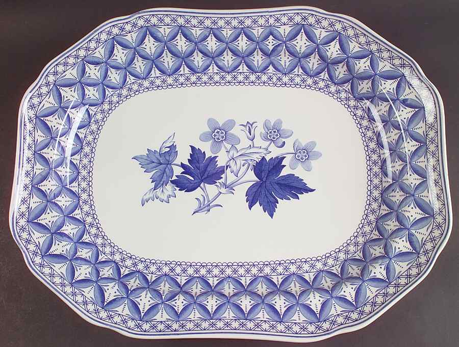 Blue Geranium 16" Oval Serving Platter by Spode-1